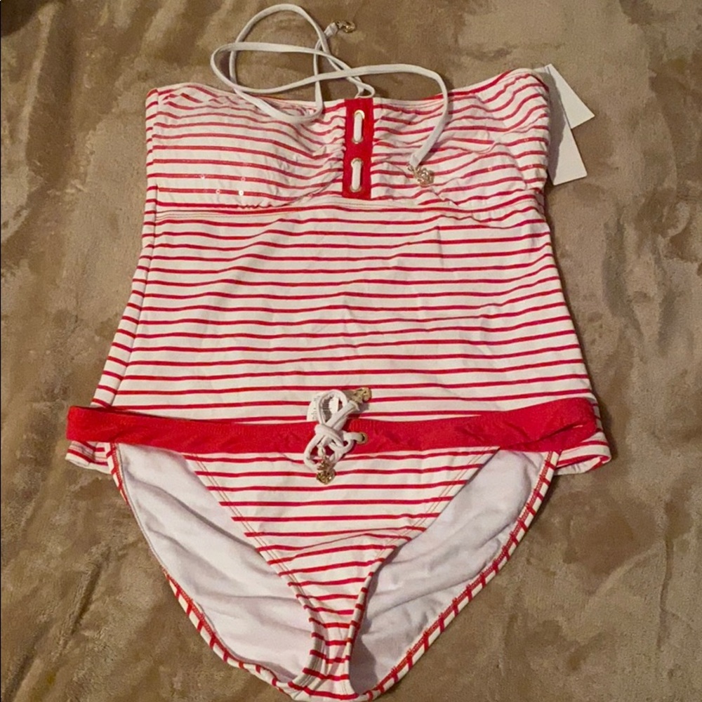 Bikini White and red stripped